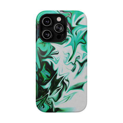 Emerald Green Marble Swirl Phone Case – MagSafe Compatible for iPhone & Samsung Galaxy
