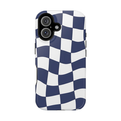 Wavy Checkerboard Phone Case – MagSafe Compatible for iPhone & Samsung Galaxy