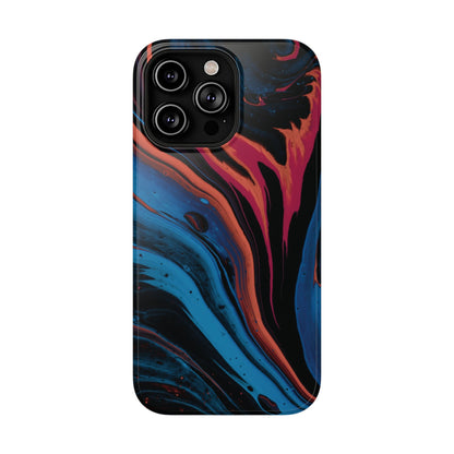 Crimson & Cobalt Fusion Marble Phone Case – MagSafe Compatible for iPhone & Samsung Galaxy