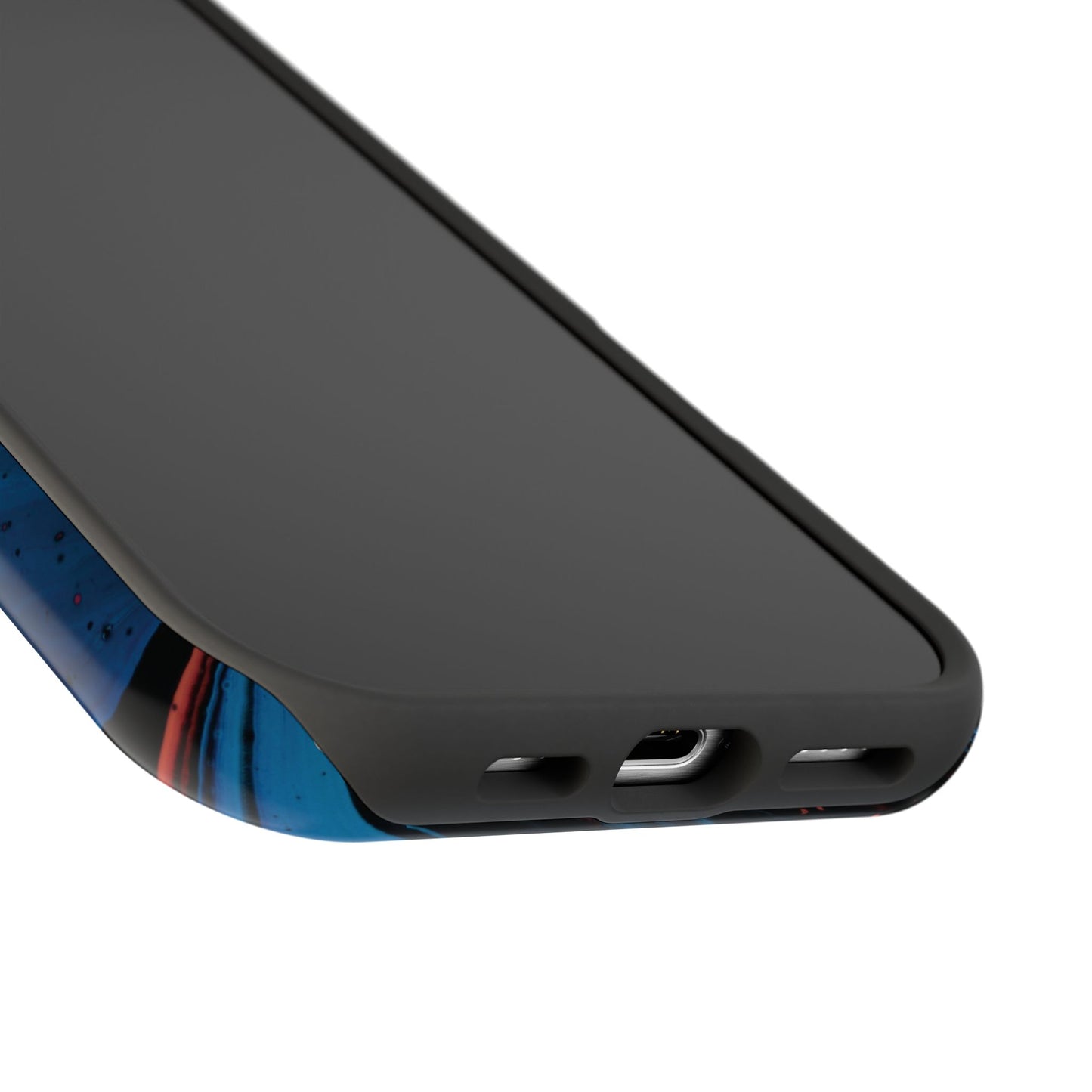 Crimson & Cobalt Fusion Marble Phone Case – MagSafe Compatible for iPhone & Samsung Galaxy