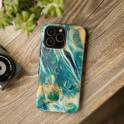 Oceanic Flow Abstract Phone Case – MagSafe Compatible for iPhone & Samsung Galaxy