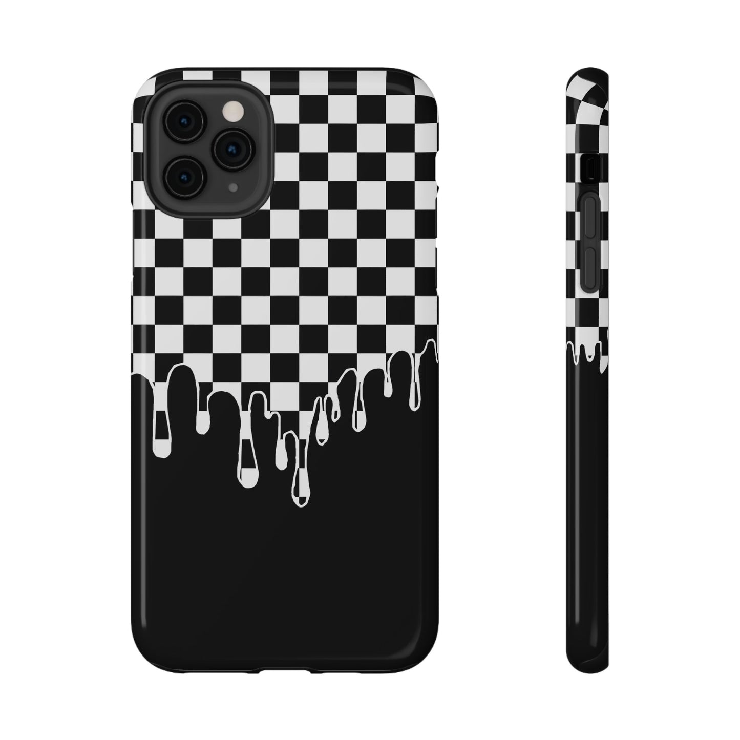 Dripping Checkerboard Phone Case – MagSafe Compatible for iPhone & Samsung Galaxy