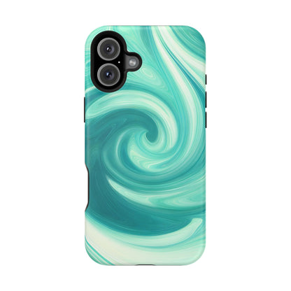 Turquoise Swirl Abstract Phone Case – MagSafe Compatible for iPhone & Samsung Galaxy