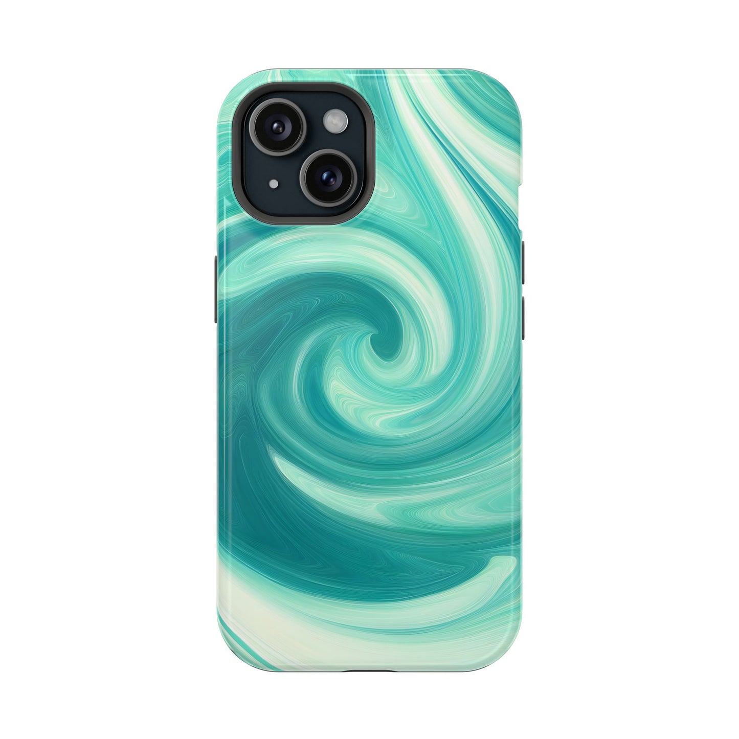 Turquoise Swirl Abstract Phone Case – MagSafe Compatible for iPhone & Samsung Galaxy