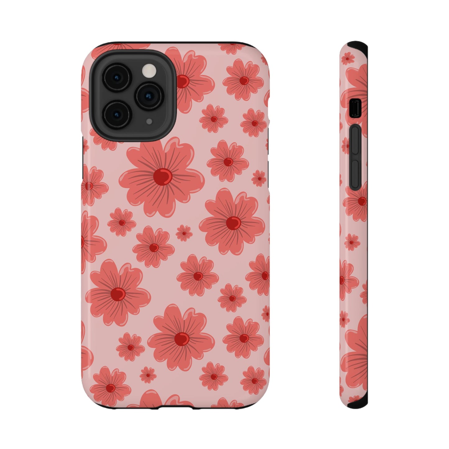 Blush Red Floral Phone Case – MagSafe Compatible for iPhone & Samsung Galaxy