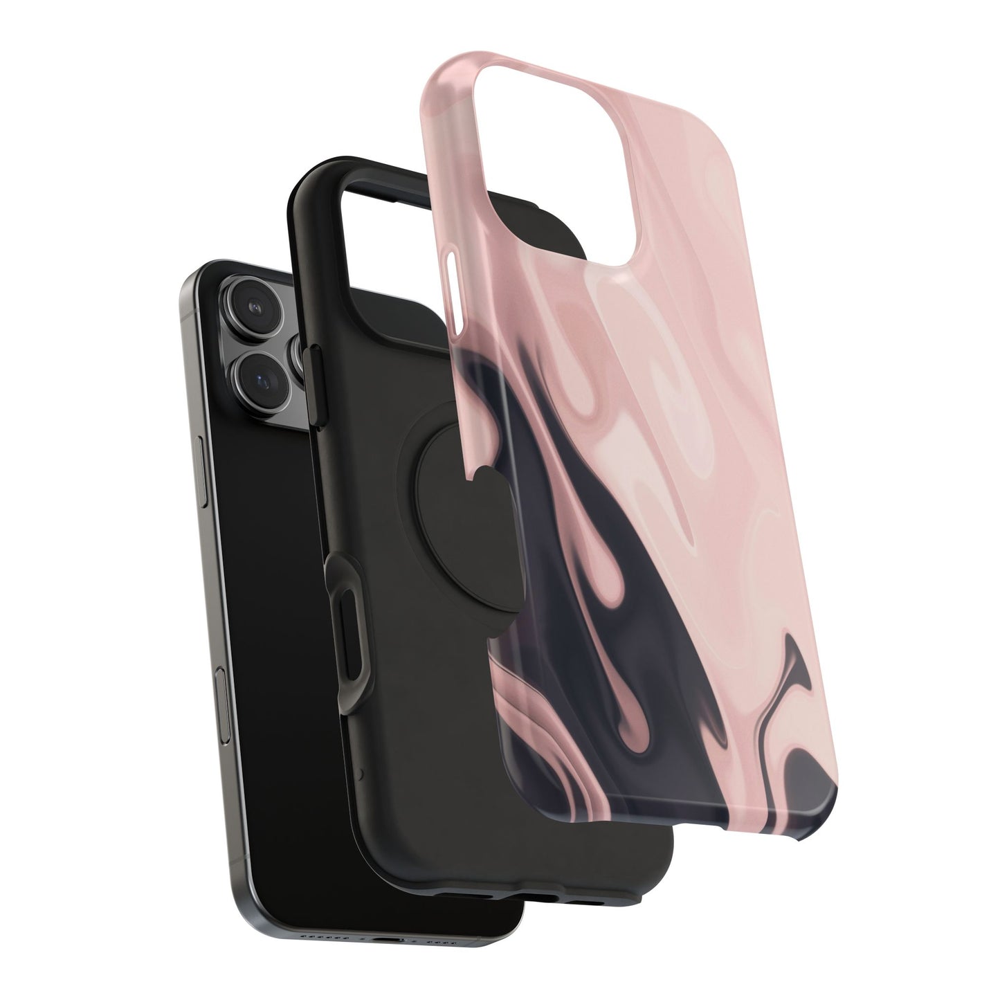 Blush Noir Ink Flow Phone Case – MagSafe Compatible for iPhone & Samsung Galaxy