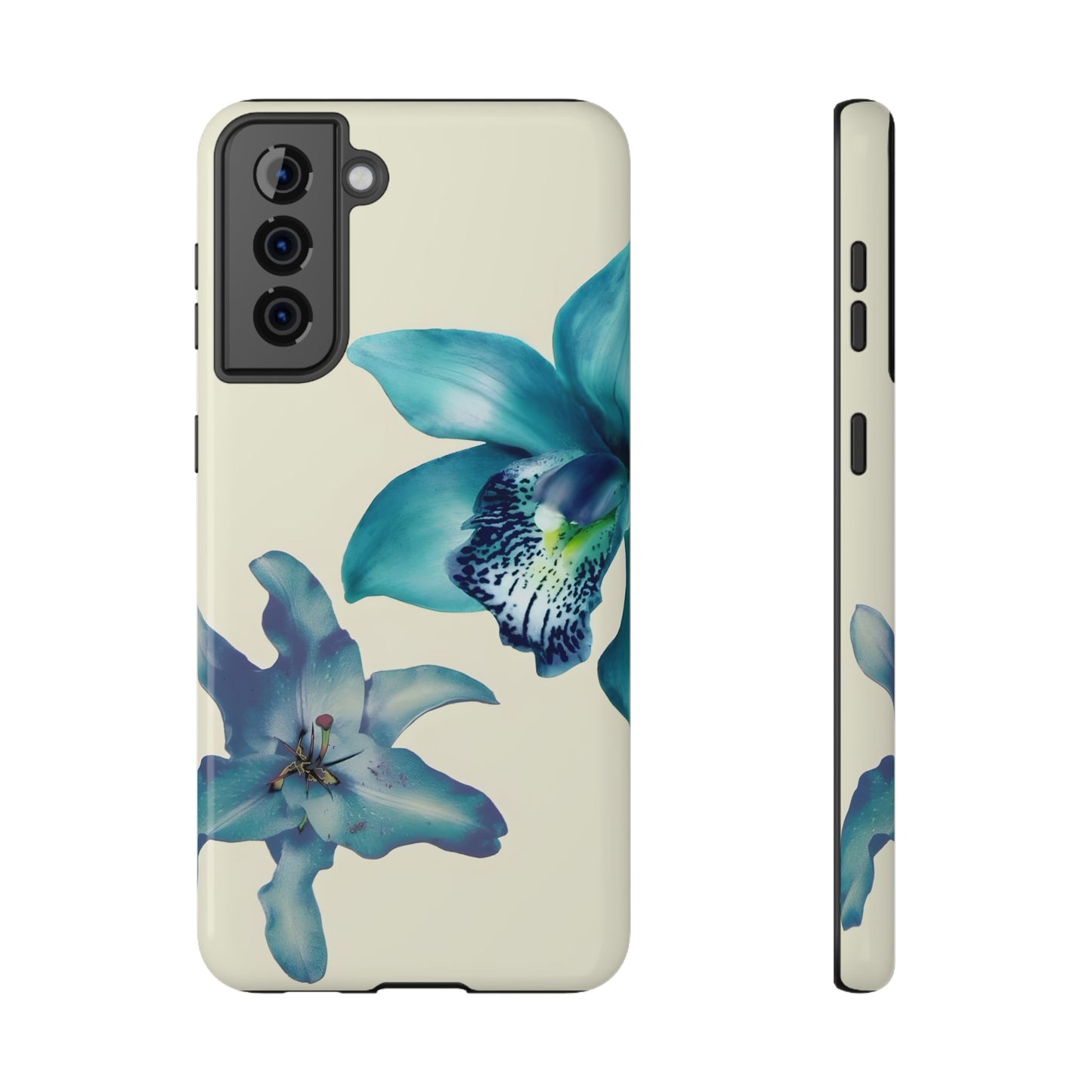 Blue Orchid Floral Phone Case – MagSafe Compatible for iPhone & Samsung Galaxy