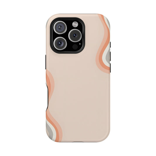 Minimalist Neutral Wavy Phone Case – MagSafe Compatible for iPhone & Samsung Galaxy