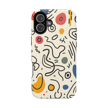 Abstract Doodle Art Phone Case – MagSafe Compatible for iPhone & Samsung Galaxy