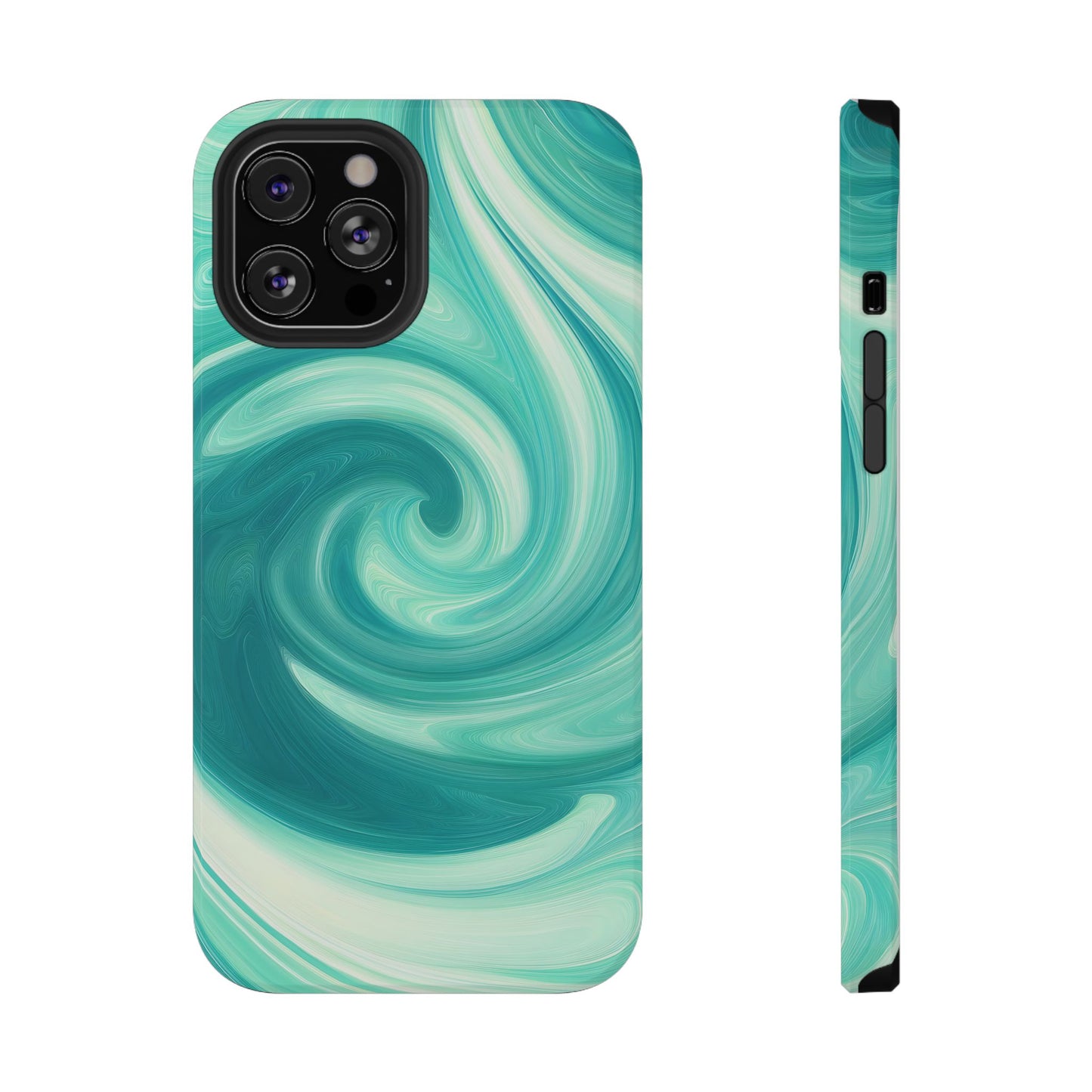 Turquoise Swirl Abstract Phone Case – MagSafe Compatible for iPhone & Samsung Galaxy