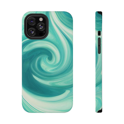 Turquoise Swirl Abstract Phone Case – MagSafe Compatible for iPhone & Samsung Galaxy