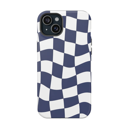 Wavy Checkerboard Phone Case – MagSafe Compatible for iPhone & Samsung Galaxy