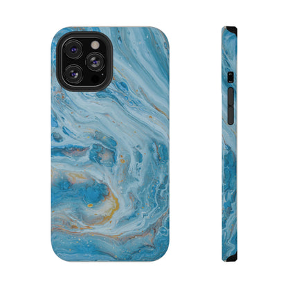 Ocean Swirl Blue Marble Phone Case – MagSafe Compatible for iPhone & Samsung Galaxy