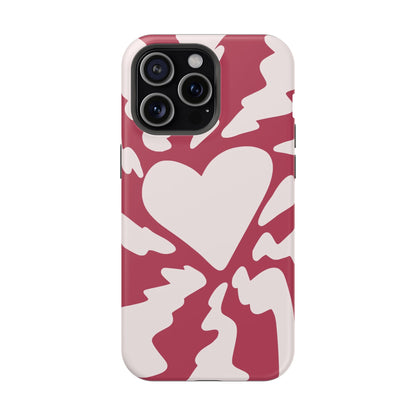 Bold Heartburst Abstract Phone Case – MagSafe Compatible for iPhone & Samsung Galaxy