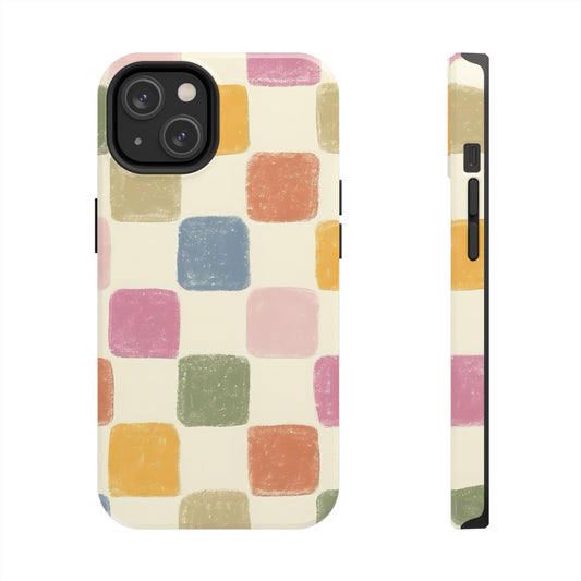 Pastel Checkered Tough Phone Case - iPhone 15-11 All Sizes