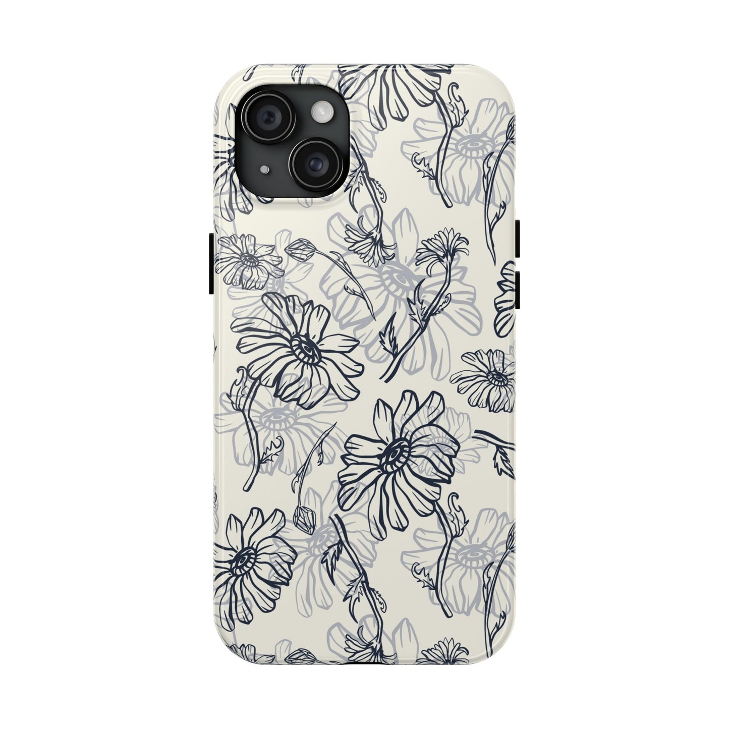 Artsy Flower Drawing Sketch iPhone 11-15 Case - Minimal Phone Case