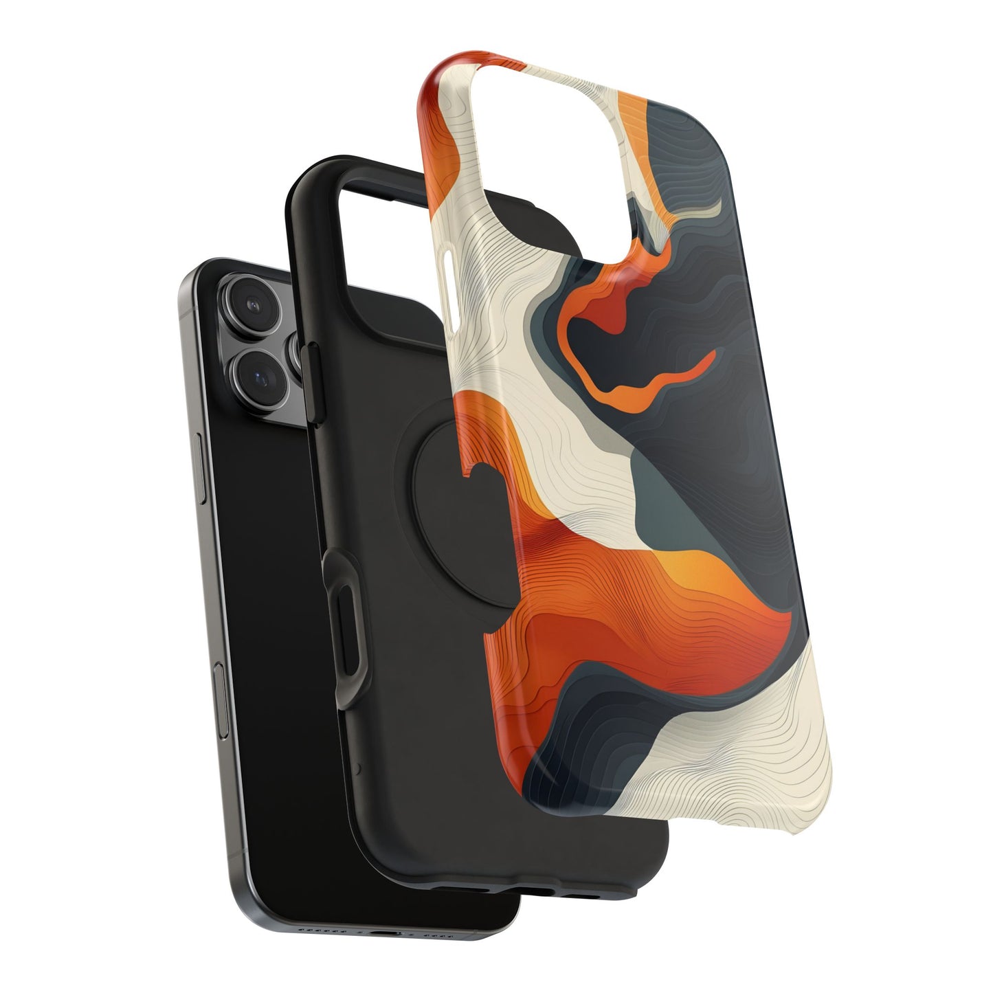 Topographical Abstract Wave Phone Case – MagSafe Compatible for iPhone & Samsung Galaxy
