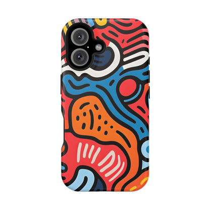 Bold Abstract Doodle Phone Case – MagSafe Compatible for iPhone & Samsung Galaxy