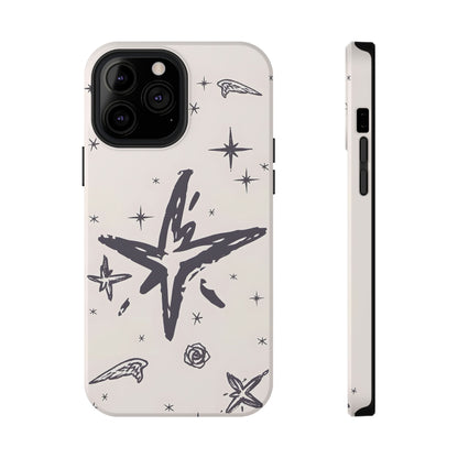 Sketch Star Doodle Phone Case – MagSafe Compatible for iPhone & Samsung Galaxy