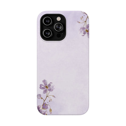 Lavender Blossom Minimal Floral Phone Case – MagSafe Compatible for iPhone & Samsung Galaxy