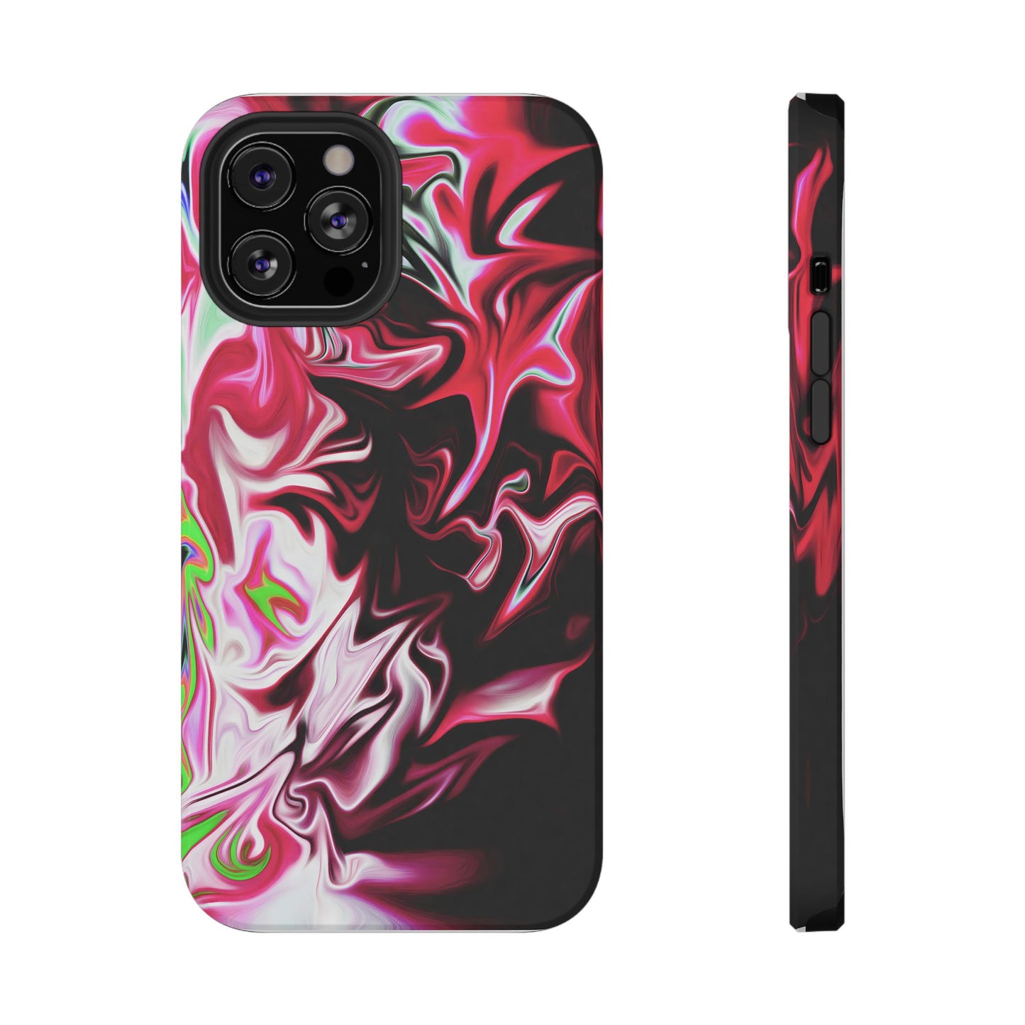 Red & Black Abstract Marble Phone Case – MagSafe Compatible for iPhone & Samsung Galaxy