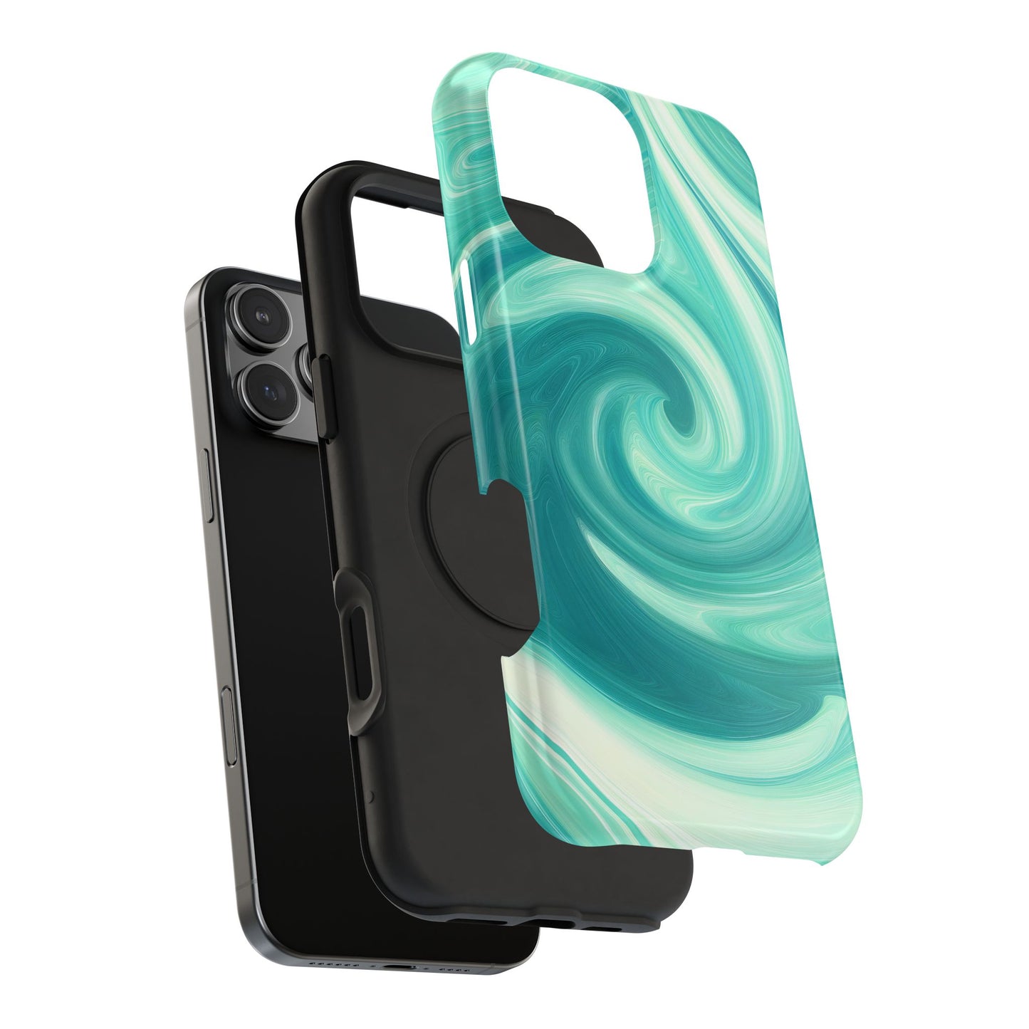 Turquoise Swirl Abstract Phone Case – MagSafe Compatible for iPhone & Samsung Galaxy