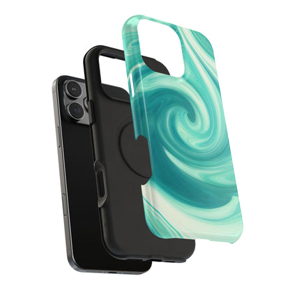 Turquoise Swirl Abstract Phone Case – MagSafe Compatible for iPhone & Samsung Galaxy