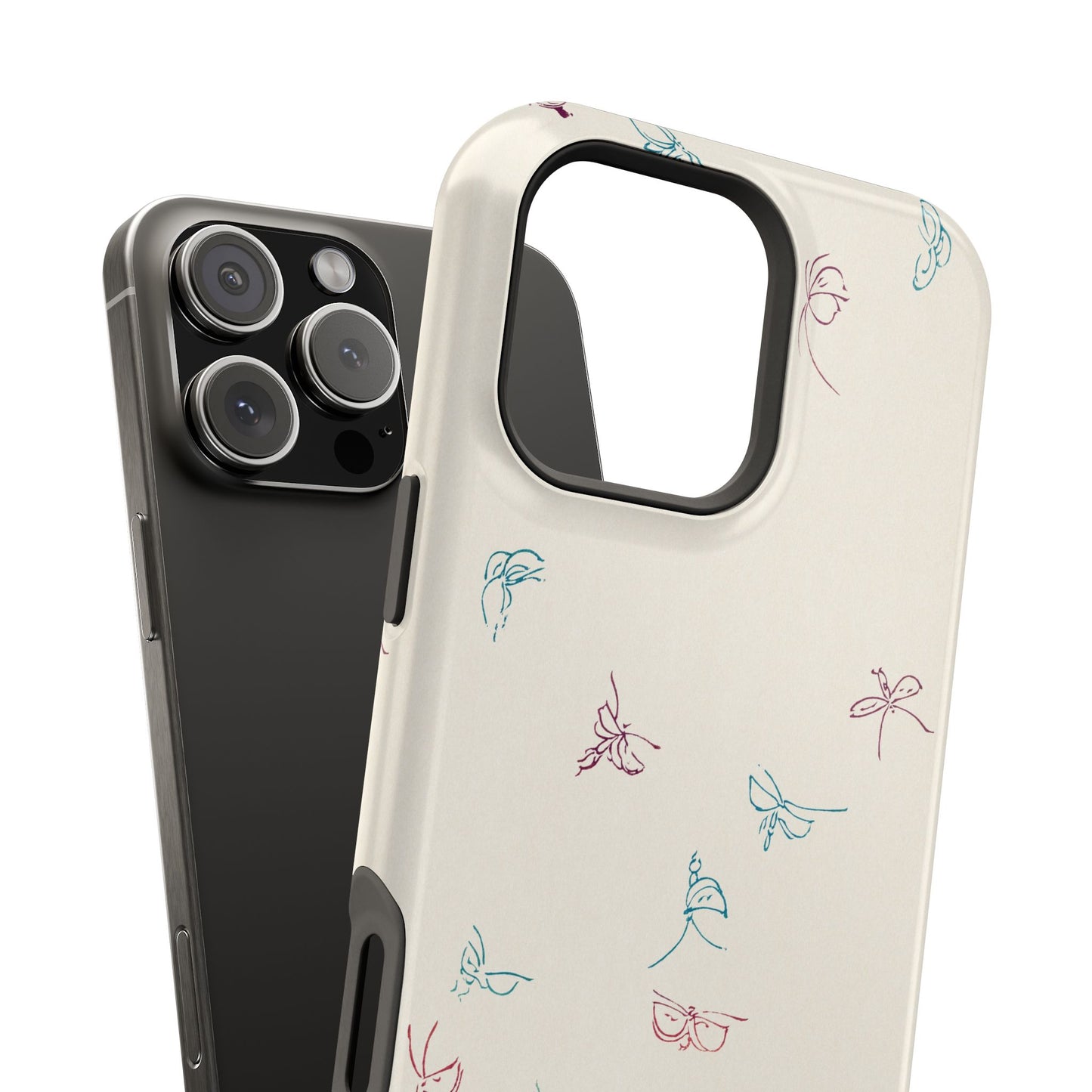 Minimalist Butterfly Sketch Phone Case – MagSafe Compatible for iPhone & Samsung Galaxy
