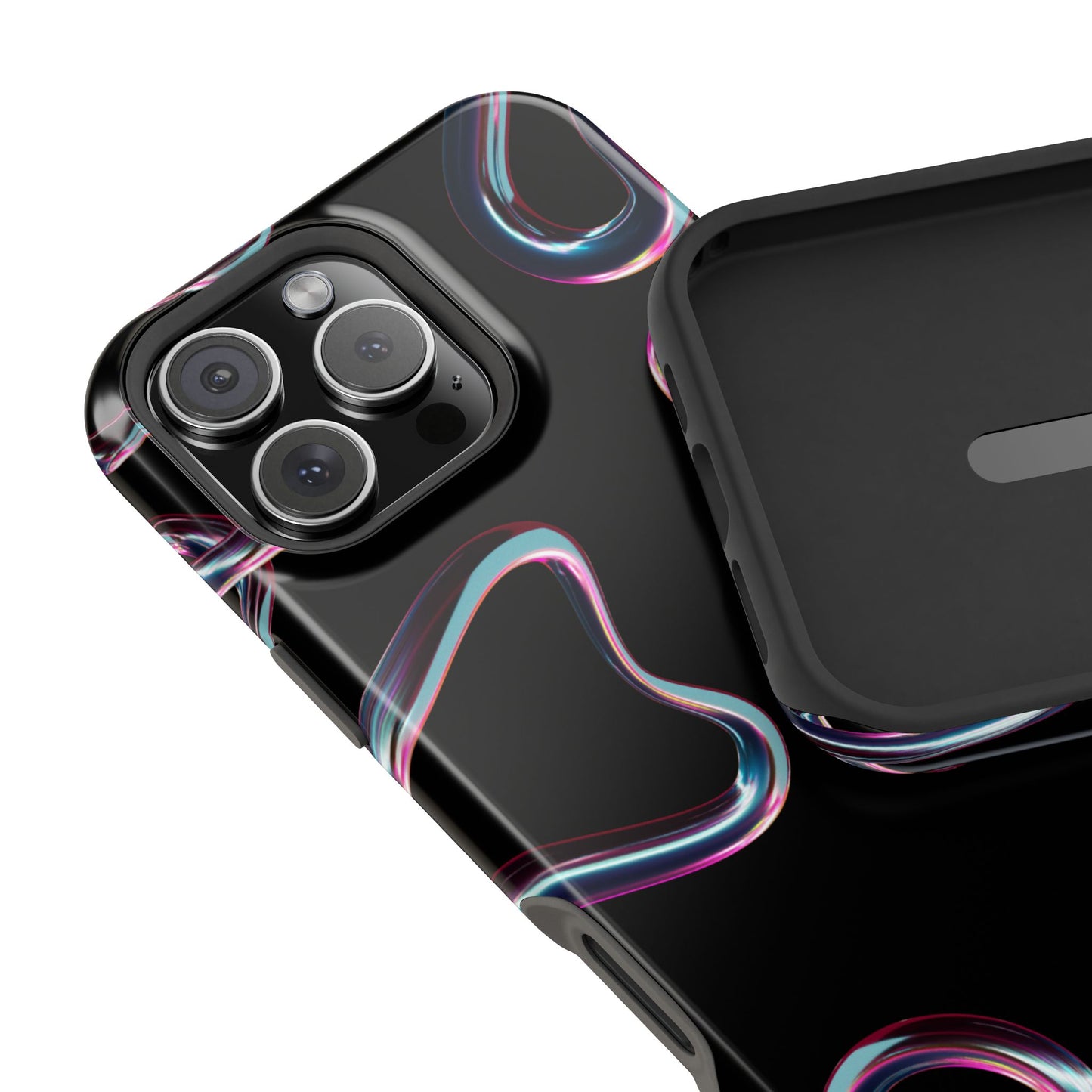 Neon Wave Heartbeat Phone Case – MagSafe Compatible for iPhone & Samsung Galaxy