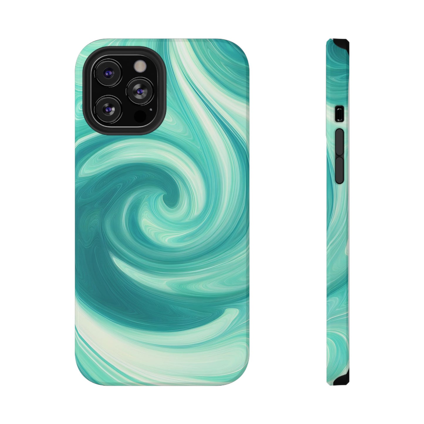 Turquoise Swirl Abstract Phone Case – MagSafe Compatible for iPhone & Samsung Galaxy