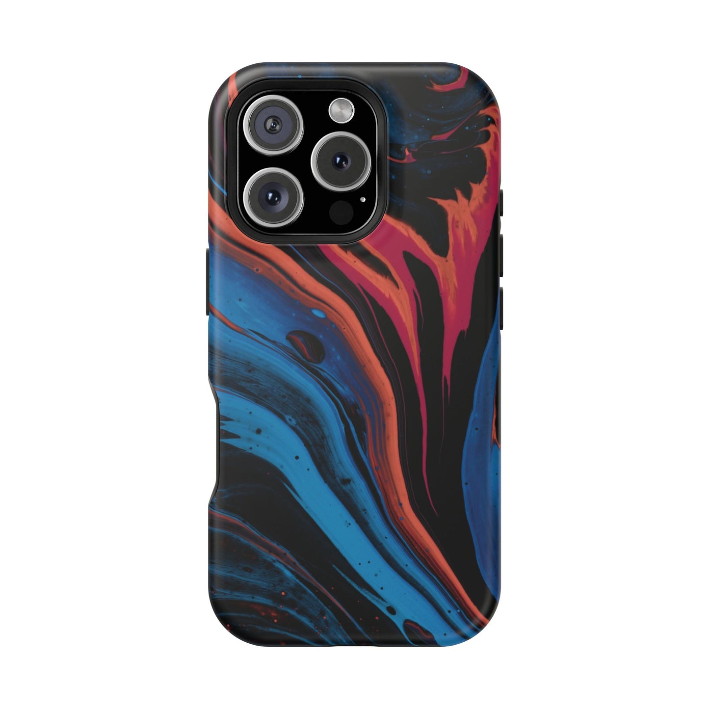 Crimson & Cobalt Fusion Marble Phone Case – MagSafe Compatible for iPhone & Samsung Galaxy