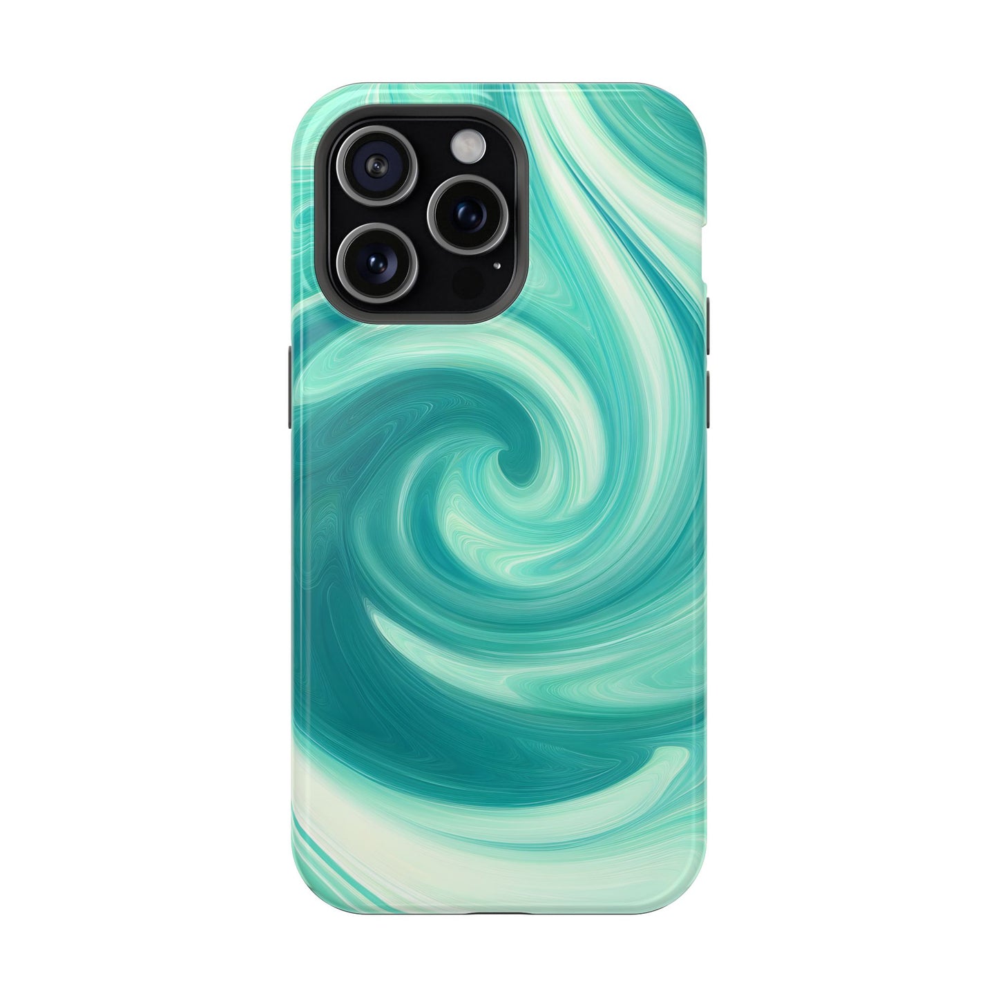 Turquoise Swirl Abstract Phone Case – MagSafe Compatible for iPhone & Samsung Galaxy