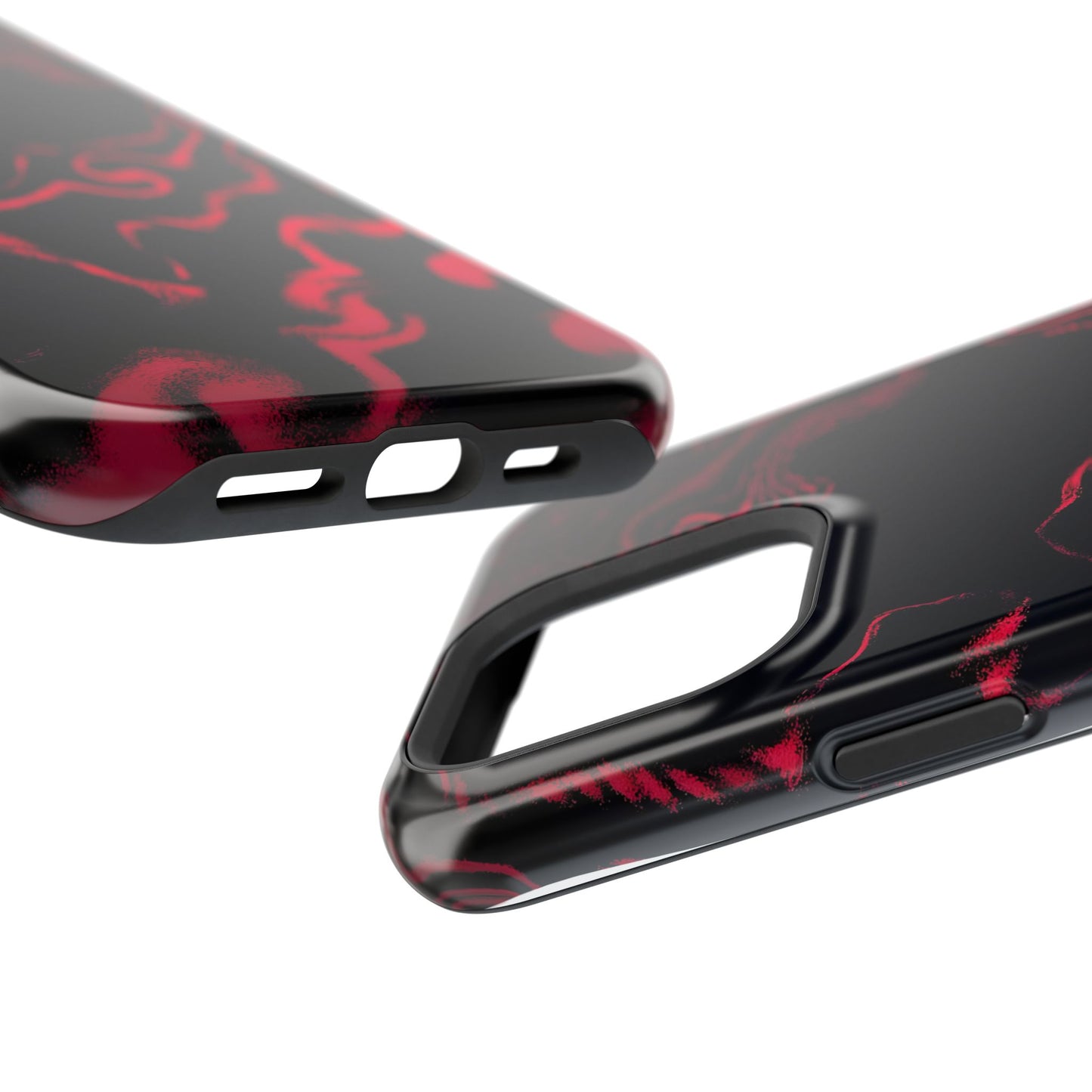 Crimson Smoke Abstract Phone Case – MagSafe Compatible for iPhone & Samsung Galaxy