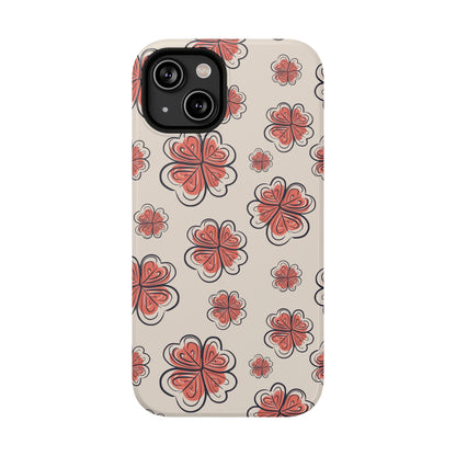Whimsical Clover Bloom Phone Case – MagSafe Compatible for iPhone & Samsung Galaxy