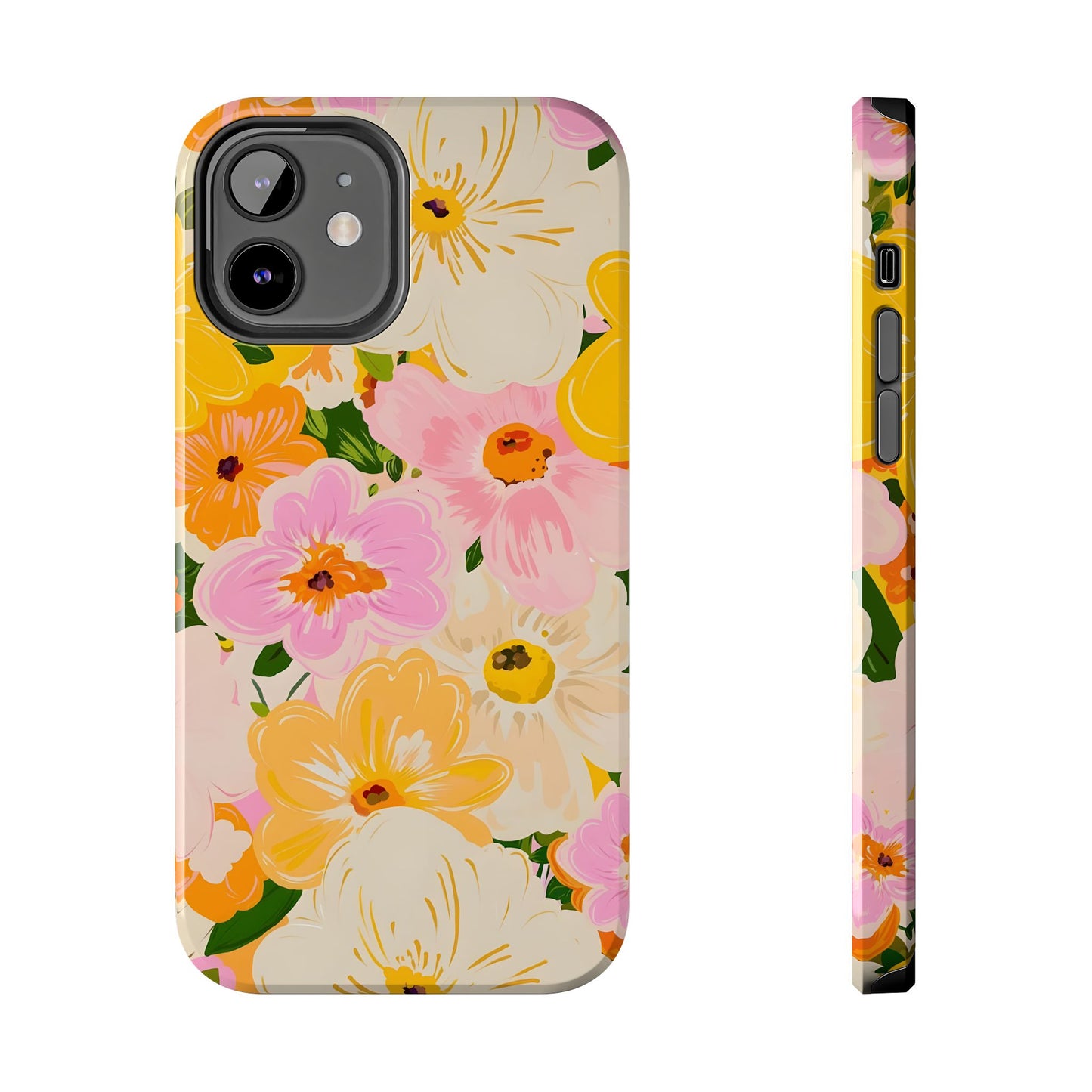 Pink & Yellow Floral iPhone Case - iPhone 15-11 All Sizes