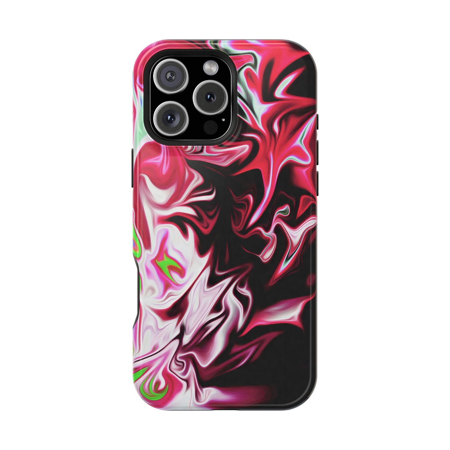 Red & Black Abstract Marble Phone Case – MagSafe Compatible for iPhone & Samsung Galaxy