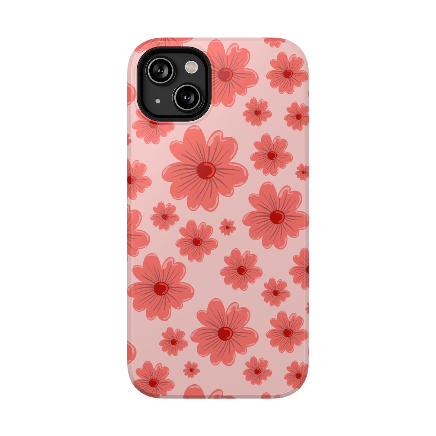 Blush Red Floral Phone Case – MagSafe Compatible for iPhone & Samsung Galaxy
