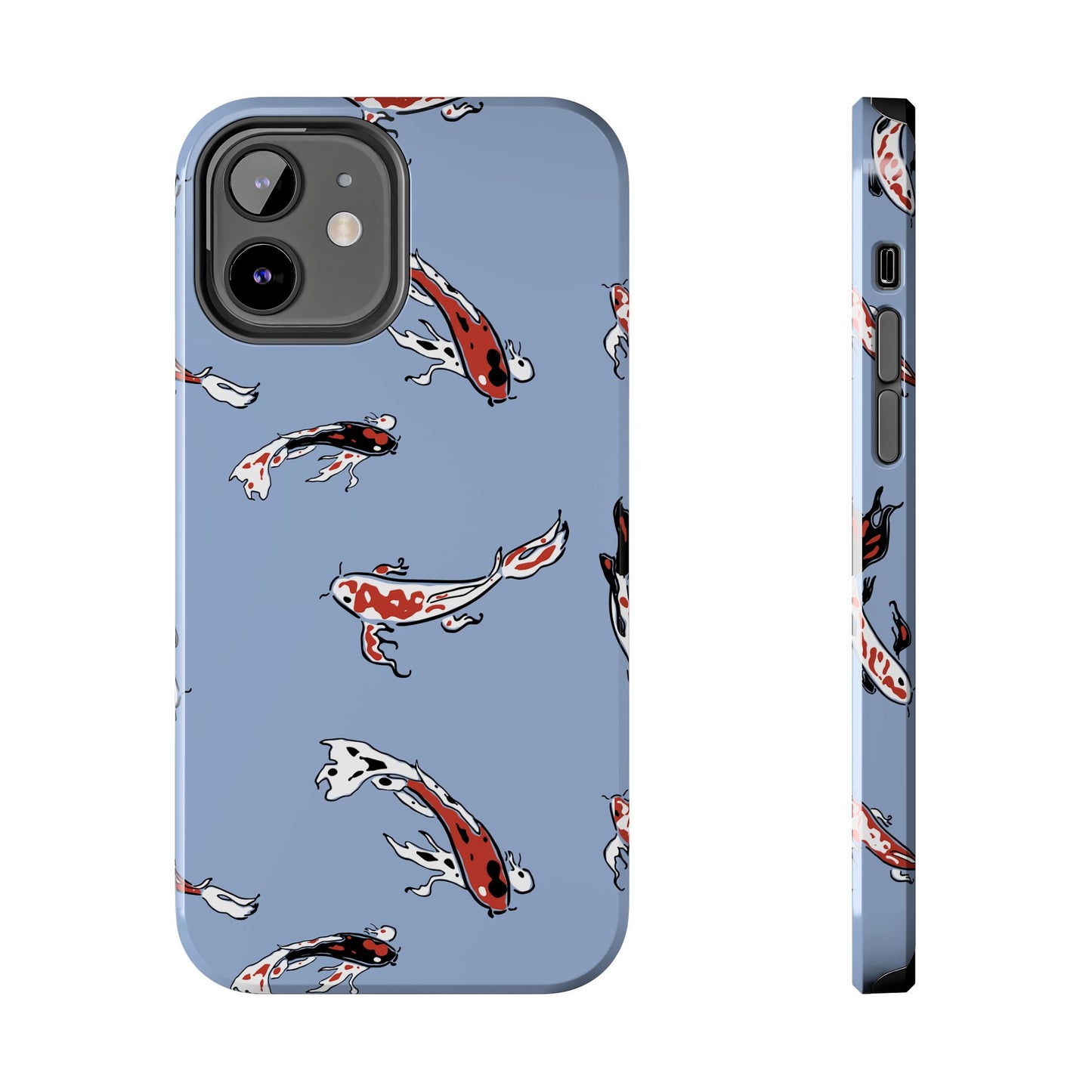 Minimalistic Chinese Koi Fish Painting for iPhone 11-15 All Sizes