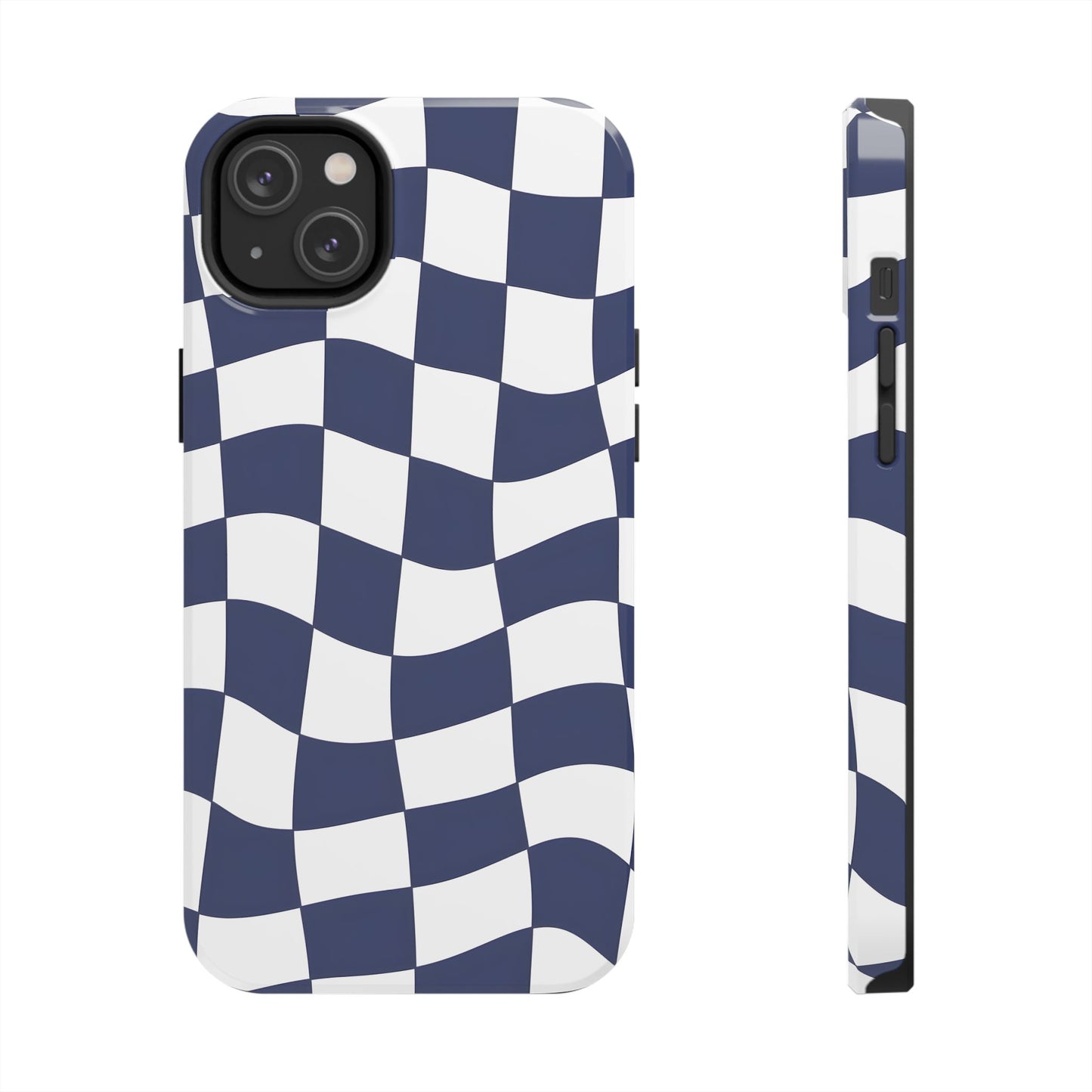 Blue Checkered Tough Phone Case - iPhone 15-11 All Sizes