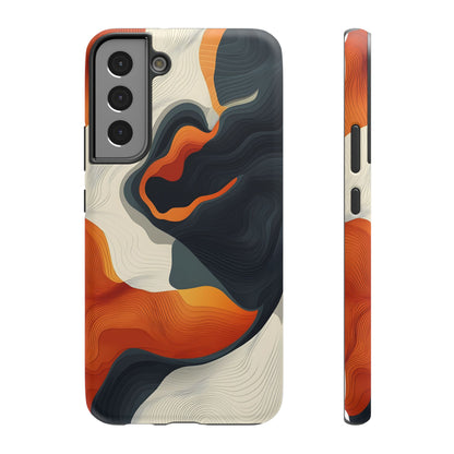 Topographical Abstract Wave Phone Case – MagSafe Compatible for iPhone & Samsung Galaxy