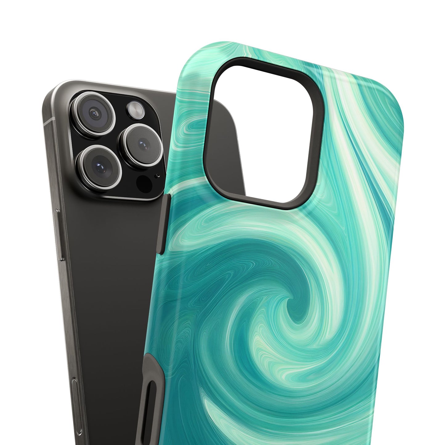 Turquoise Swirl Abstract Phone Case – MagSafe Compatible for iPhone & Samsung Galaxy