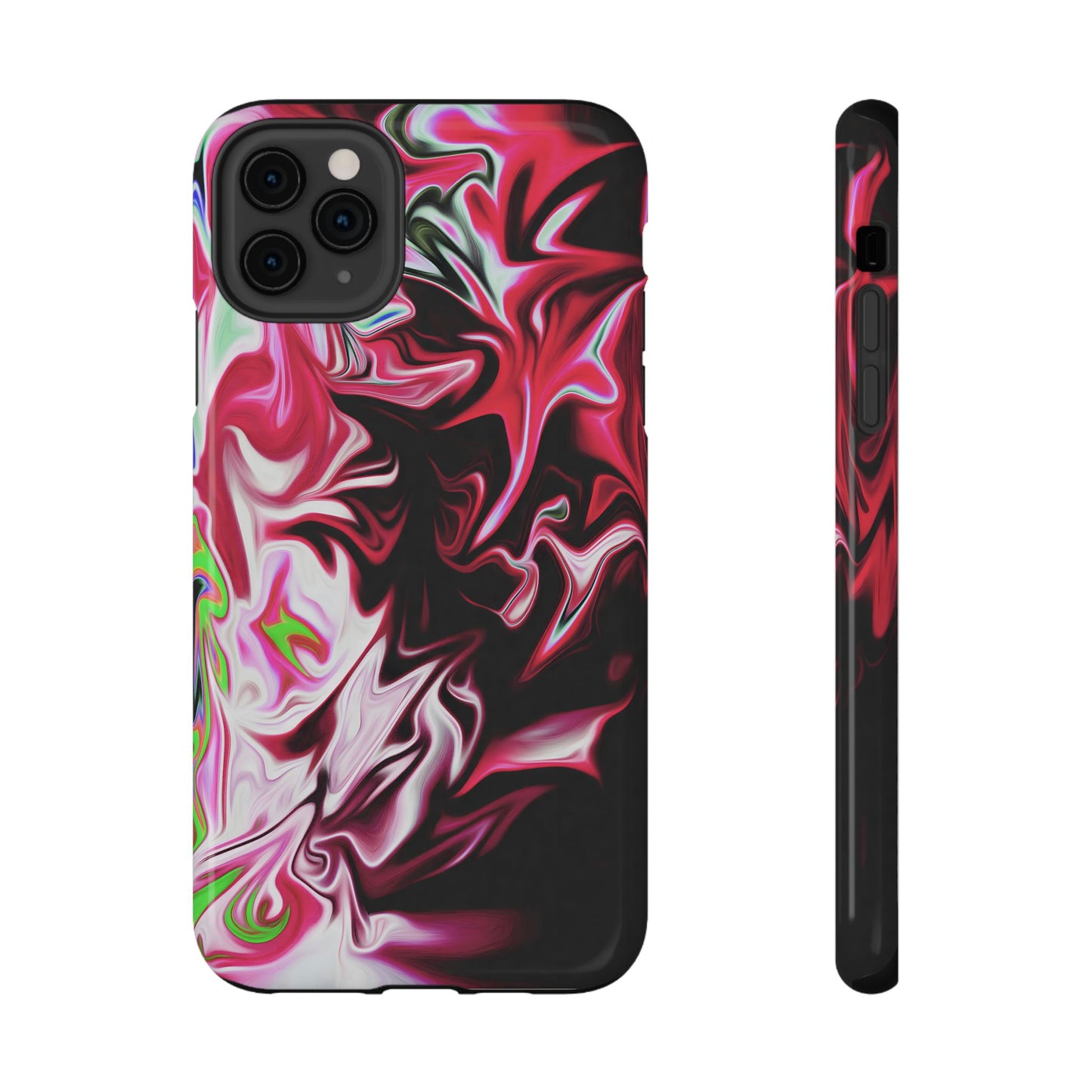 Red & Black Abstract Marble Phone Case – MagSafe Compatible for iPhone & Samsung Galaxy