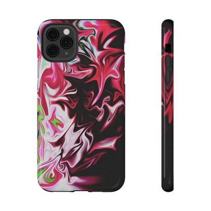 Red & Black Abstract Marble Phone Case – MagSafe Compatible for iPhone & Samsung Galaxy