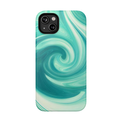 Turquoise Swirl Abstract Phone Case – MagSafe Compatible for iPhone & Samsung Galaxy