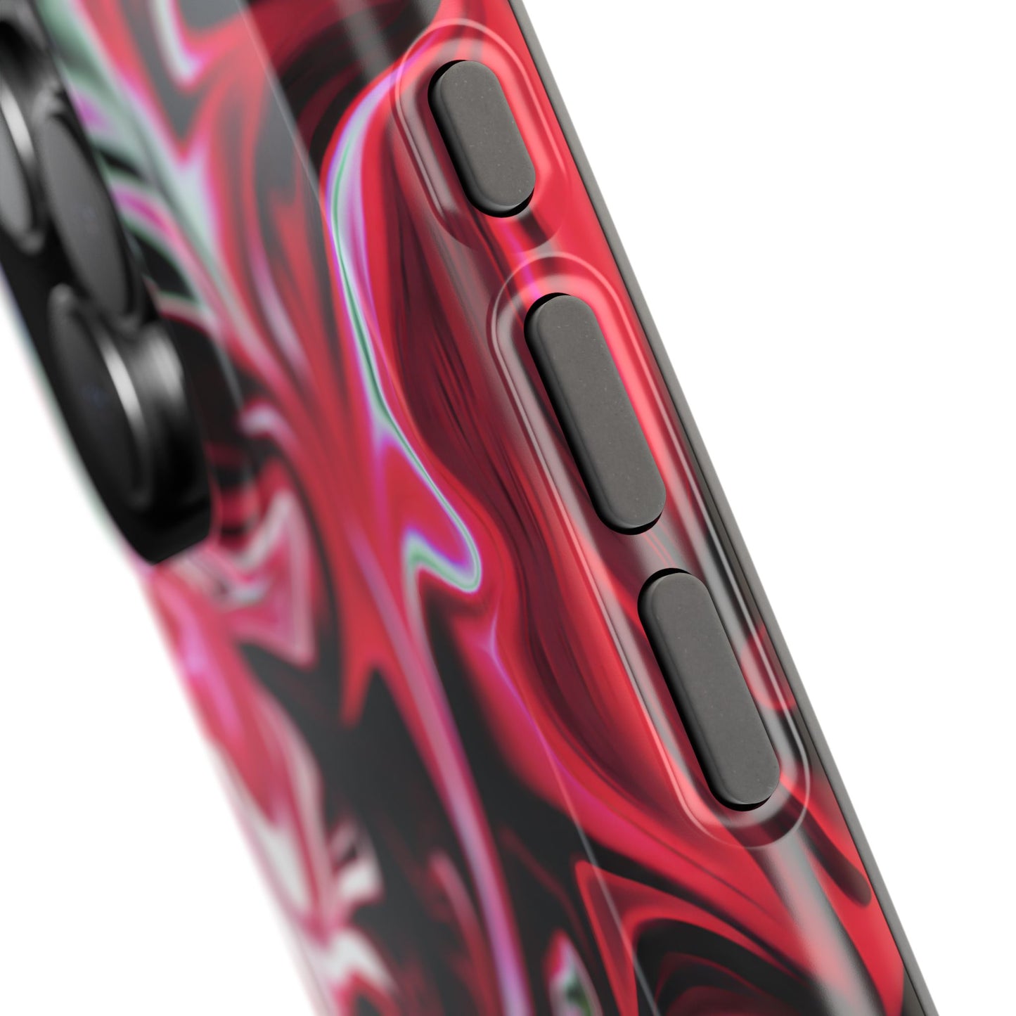 Red & Black Abstract Marble Phone Case – MagSafe Compatible for iPhone & Samsung Galaxy