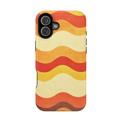 Retro Sunset Waves Phone Case – MagSafe Compatible for iPhone & Samsung Galaxy