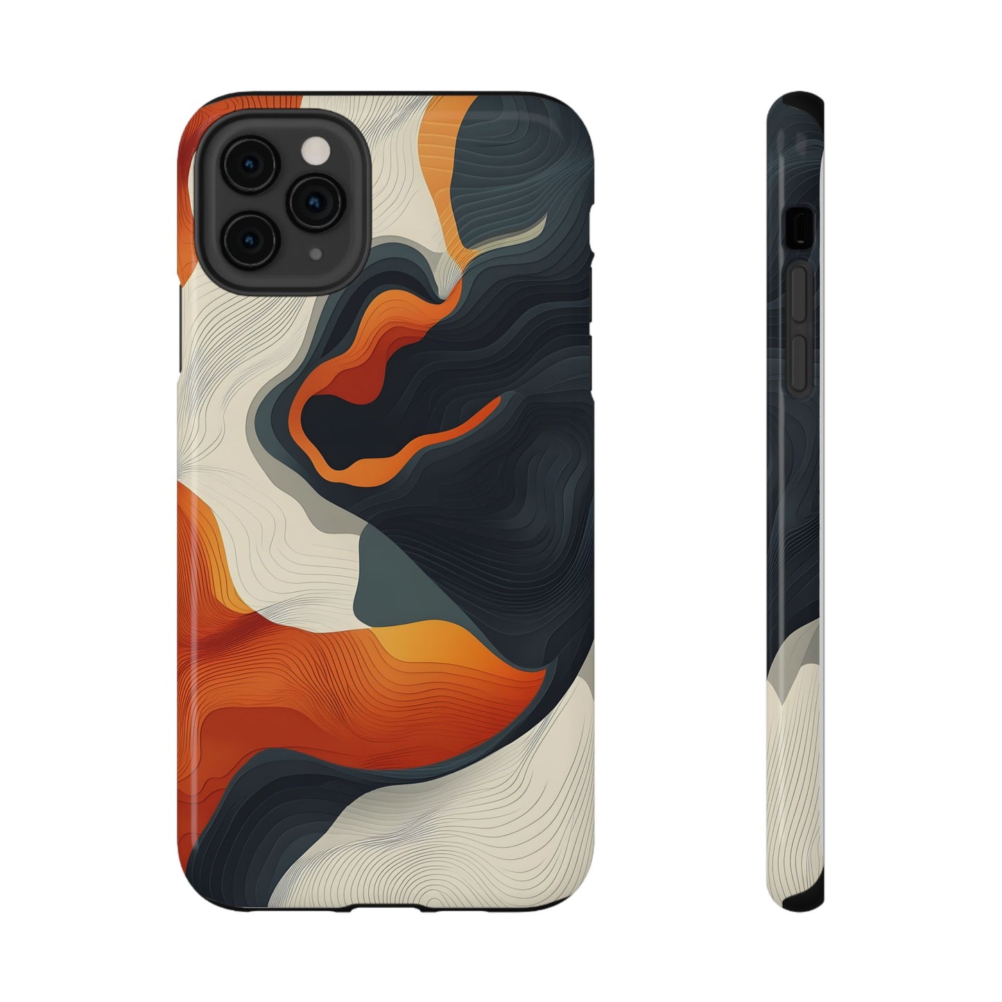 Topographical Abstract Wave Phone Case – MagSafe Compatible for iPhone & Samsung Galaxy