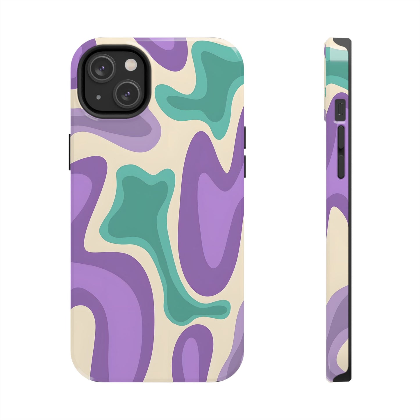 Purple And Turquoise Tough iPhone Case - iPhone 15-11 All Sizes