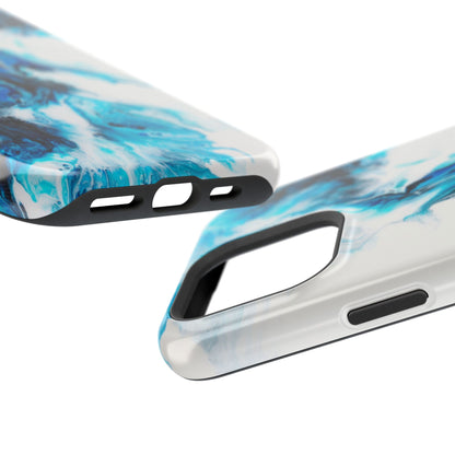 Electric Blue Splash Marble Phone Case – MagSafe Compatible for iPhone & Samsung Galaxy