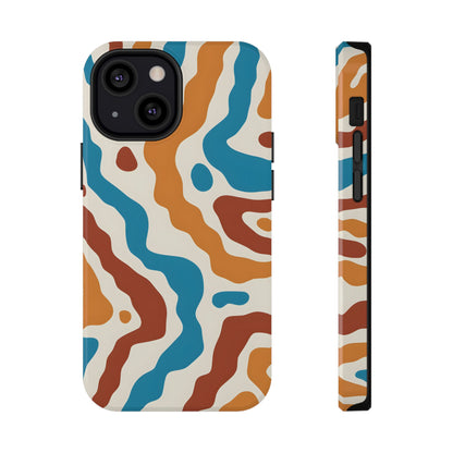 Abstract Retro Wave Phone Case – MagSafe Compatible for iPhone & Samsung Galaxy
